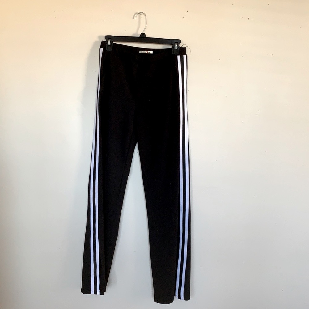 Black and white track pant